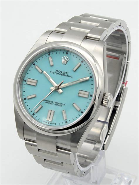 rolex women's watches oyster perpetual blue face|Rolex Oyster Perpetual tiffany blue.